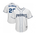 Men's Majestic San Diego Padres #22 Christian Villanueva Replica White Home Cool Base MLB Jersey