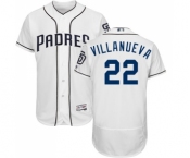 Men's Majestic San Diego Padres #22 Christian Villanueva White Home Flex Base Authentic Collection MLB Jersey