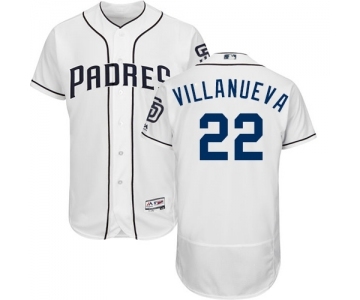 Men's Majestic San Diego Padres #22 Christian Villanueva White Home Flex Base Authentic Collection MLB Jersey