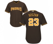 Men's Majestic San Diego Padres #23 Matt Szczur Replica Brown Alternate Cool Base MLB Jersey