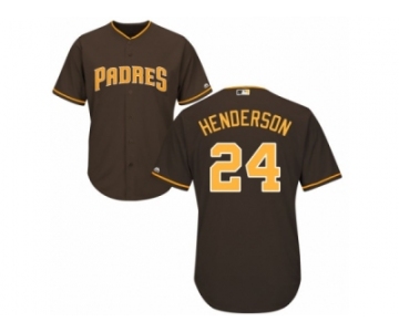 Men's Majestic San Diego Padres #24 Rickey Henderson Authentic Brown Alternate Cool Base MLB Jersey