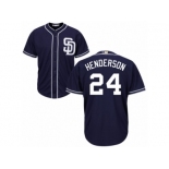 Men's Majestic San Diego Padres #24 Rickey Henderson Authentic Navy Blue Alternate 1 Cool Base MLB Jersey