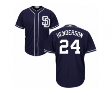 Men's Majestic San Diego Padres #24 Rickey Henderson Authentic Navy Blue Alternate 1 Cool Base MLB Jersey