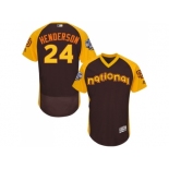 Men's Majestic San Diego Padres #24 Rickey Henderson Brown 2016 All-Star National League BP Authentic Collection Flex Base MLB Jersey