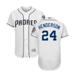 Men's Majestic San Diego Padres #24 Rickey Henderson White Home Flex Base Authentic Collection MLB Jersey