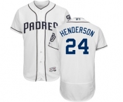 Men's Majestic San Diego Padres #24 Rickey Henderson White Home Flex Base Authentic Collection MLB Jersey