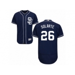 Men's Majestic San Diego Padres #26 Yangervis Solarte Navy Blue Flexbase Authentic Collection MLB Jersey