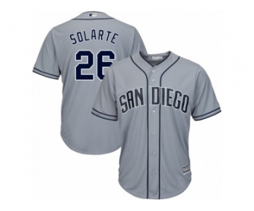 Men's Majestic San Diego Padres #26 Yangervis Solarte Replica Grey Road Cool Base MLB Jersey