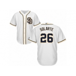 Men's Majestic San Diego Padres #26 Yangervis Solarte Replica White Home Cool Base MLB Jersey