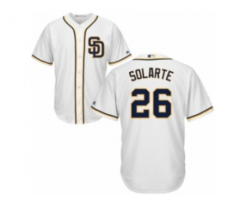 Men's Majestic San Diego Padres #26 Yangervis Solarte Replica White Home Cool Base MLB Jersey