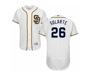 Men's Majestic San Diego Padres #26 Yangervis Solarte White Flexbase Authentic Collection MLB Jersey