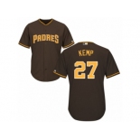 Men's Majestic San Diego Padres #27 Matt Kemp Replica Brown Alternate Cool Base MLB Jersey