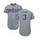 Men's Majestic San Diego Padres #3 Clayton Richard Authentic Grey Road Cool Base MLB Jersey