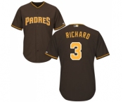 Men's Majestic San Diego Padres #3 Clayton Richard Replica Brown Alternate Cool Base MLB Jersey