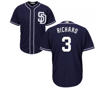 Men's Majestic San Diego Padres #3 Clayton Richard Replica Navy Blue Alternate 1 Cool Base MLB Jersey