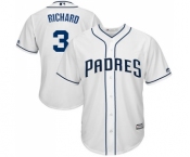 Men's Majestic San Diego Padres #3 Clayton Richard Replica White Home Cool Base MLB Jersey