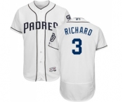 Men's Majestic San Diego Padres #3 Clayton Richard White Home Flex Base Authentic Collection MLB Jersey