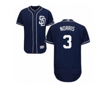 Men's Majestic San Diego Padres #3 Derek Norris Navy Blue Flexbase Authentic Collection MLB Jersey