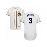 Men's Majestic San Diego Padres #3 Derek Norris White Flexbase Authentic Collection MLB Jersey