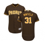 Men's Majestic San Diego Padres #31 Dave Winfield Brown Alternate Flex Base Authentic Collection MLB Jersey