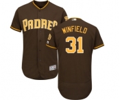 Men's Majestic San Diego Padres #31 Dave Winfield Brown Alternate Flex Base Authentic Collection MLB Jersey