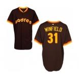 Men's Majestic San Diego Padres #31 Dave Winfield Replica Coffee 1984 Turn Back The Clock MLB Jersey