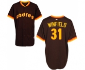 Men's Majestic San Diego Padres #31 Dave Winfield Replica Coffee 1984 Turn Back The Clock MLB Jersey