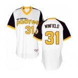 Men's Majestic San Diego Padres #31 Dave Winfield Replica White 1978 Turn Back The Clock MLB Jersey