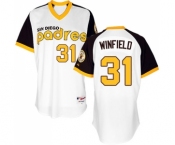 Men's Majestic San Diego Padres #31 Dave Winfield Replica White 1978 Turn Back The Clock MLB Jersey