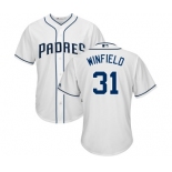 Men's Majestic San Diego Padres #31 Dave Winfield Replica White Home Cool Base MLB Jersey