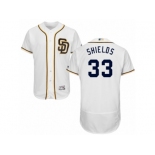 Men's Majestic San Diego Padres #33 James Shields White Flexbase Authentic Collection MLB Jersey