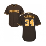 Men's Majestic San Diego Padres #34 Craig Stammen Replica Brown Alternate Cool Base MLB Jersey