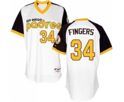 Men's Majestic San Diego Padres #34 Rollie Fingers Replica White 1978 Turn Back The Clock MLB Jersey