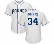 Men's Majestic San Diego Padres #34 Rollie Fingers Replica White Home Cool Base MLB Jersey