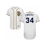 Men's Majestic San Diego Padres #34 Rollie Fingers White Flexbase Authentic Collection MLB Jersey