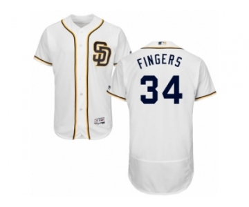 Men's Majestic San Diego Padres #34 Rollie Fingers White Flexbase Authentic Collection MLB Jersey