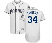 Men's Majestic San Diego Padres #34 Rollie Fingers White Home Flex Base Authentic Collection MLB Jersey