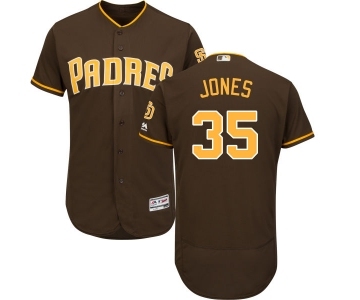 Men's Majestic San Diego Padres #35 Randy Jones Brown Alternate Flex Base Authentic Collection MLB Jersey