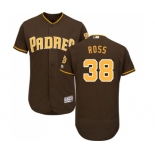 Men's Majestic San Diego Padres #38 Tyson Ross Brown Alternate Flex Base Authentic Collection MLB Jersey