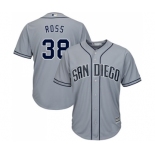 Men's Majestic San Diego Padres #38 Tyson Ross Replica Grey Road Cool Base MLB Jersey