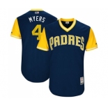 Men's Majestic San Diego Padres #4 Wil Myers Authentic Navy Blue 2017 Players Weekend MLB Jersey