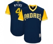 Men's Majestic San Diego Padres #4 Wil Myers Authentic Navy Blue 2017 Players Weekend MLB Jersey