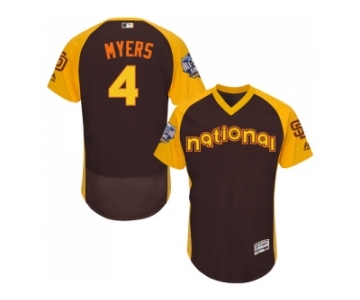 Men's Majestic San Diego Padres #4 Wil Myers Brown 2016 All-Star National League BP Authentic Collection Flex Base MLB Jersey