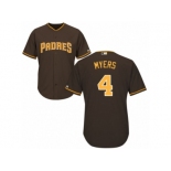 Men's Majestic San Diego Padres #4 Wil Myers Replica Brown Alternate Cool Base MLB Jersey