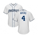 Men's Majestic San Diego Padres #4 Wil Myers Replica White Home Cool Base MLB Jersey