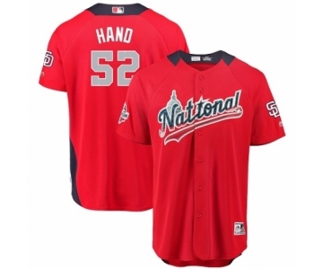 Men's Majestic San Diego Padres #52 Brad Hand Game Red National League 2018 MLB All-Star MLB Jersey