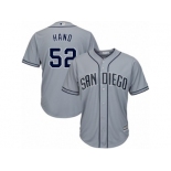 Men's Majestic San Diego Padres #52 Brad Hand Replica Grey Road Cool Base MLB Jersey