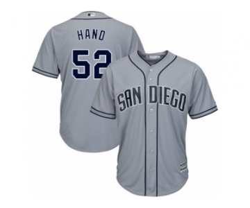 Men's Majestic San Diego Padres #52 Brad Hand Replica Grey Road Cool Base MLB Jersey