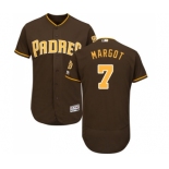 Men's Majestic San Diego Padres #7 Manuel Margot Brown Alternate Flex Base Authentic Collection MLB Jersey