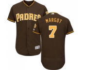 Men's Majestic San Diego Padres #7 Manuel Margot Brown Alternate Flex Base Authentic Collection MLB Jersey